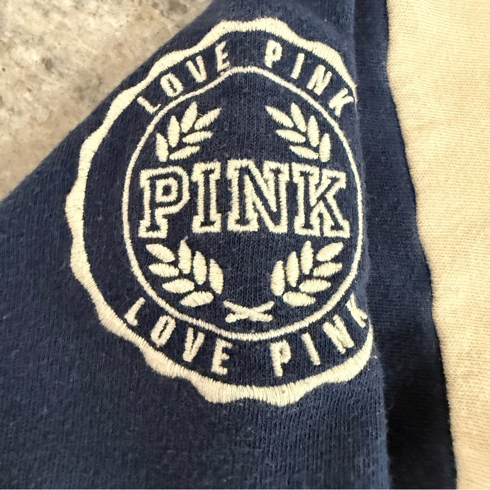 Victoria's Secret PINK Navy and White Logo Pullover - Picture 4 of 5